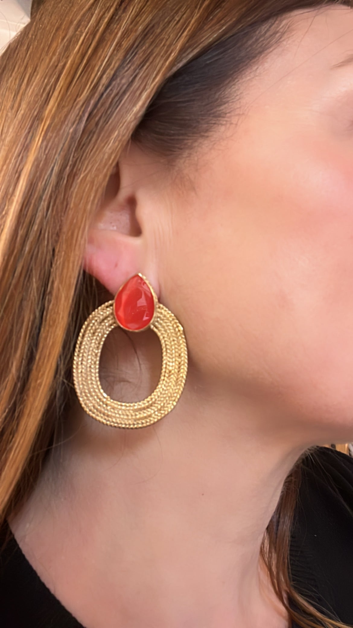 Pendientes Zaniah Rojo