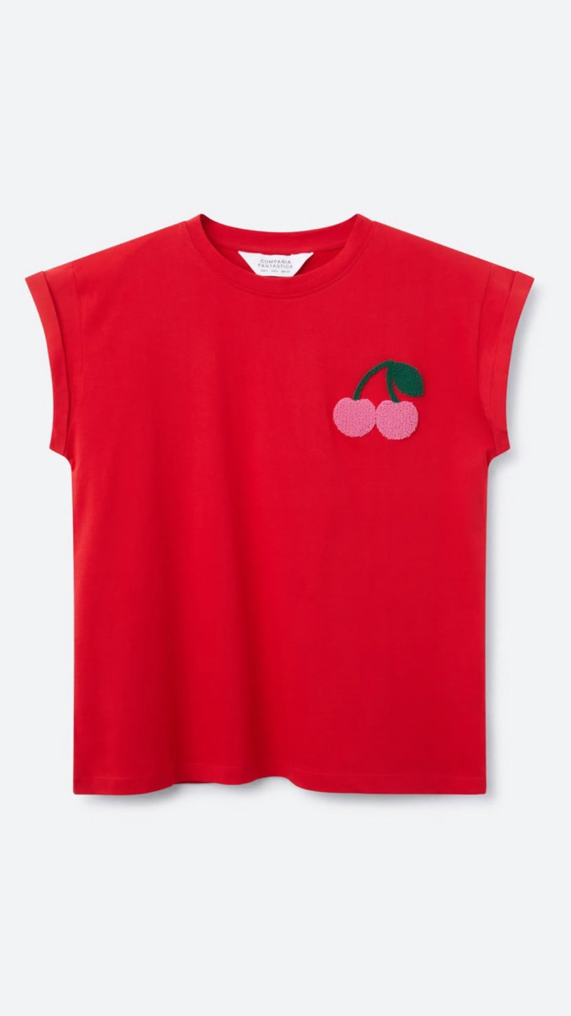 Camiseta con estampado de cerezas