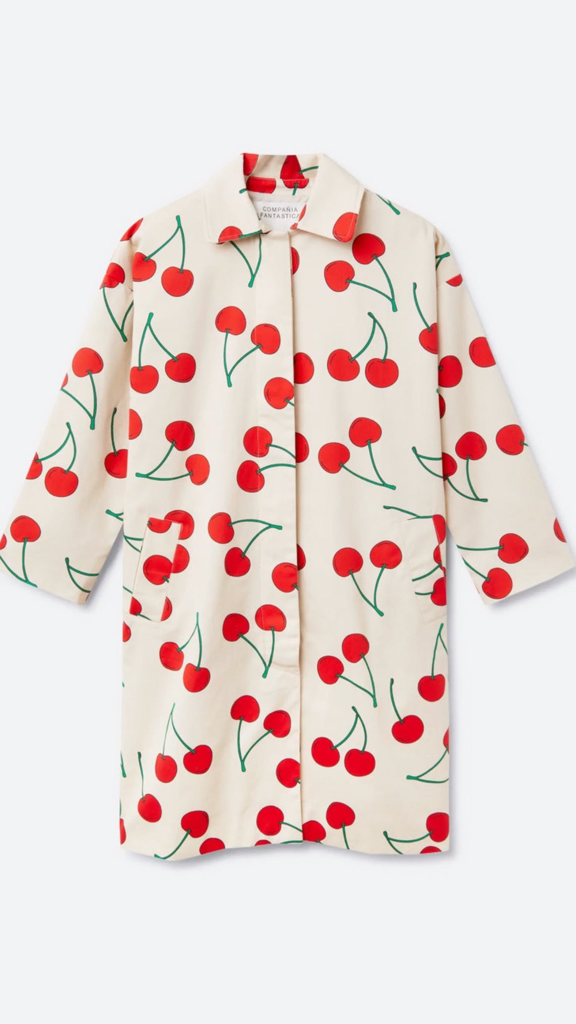 Gabardina con estampado de cerezas