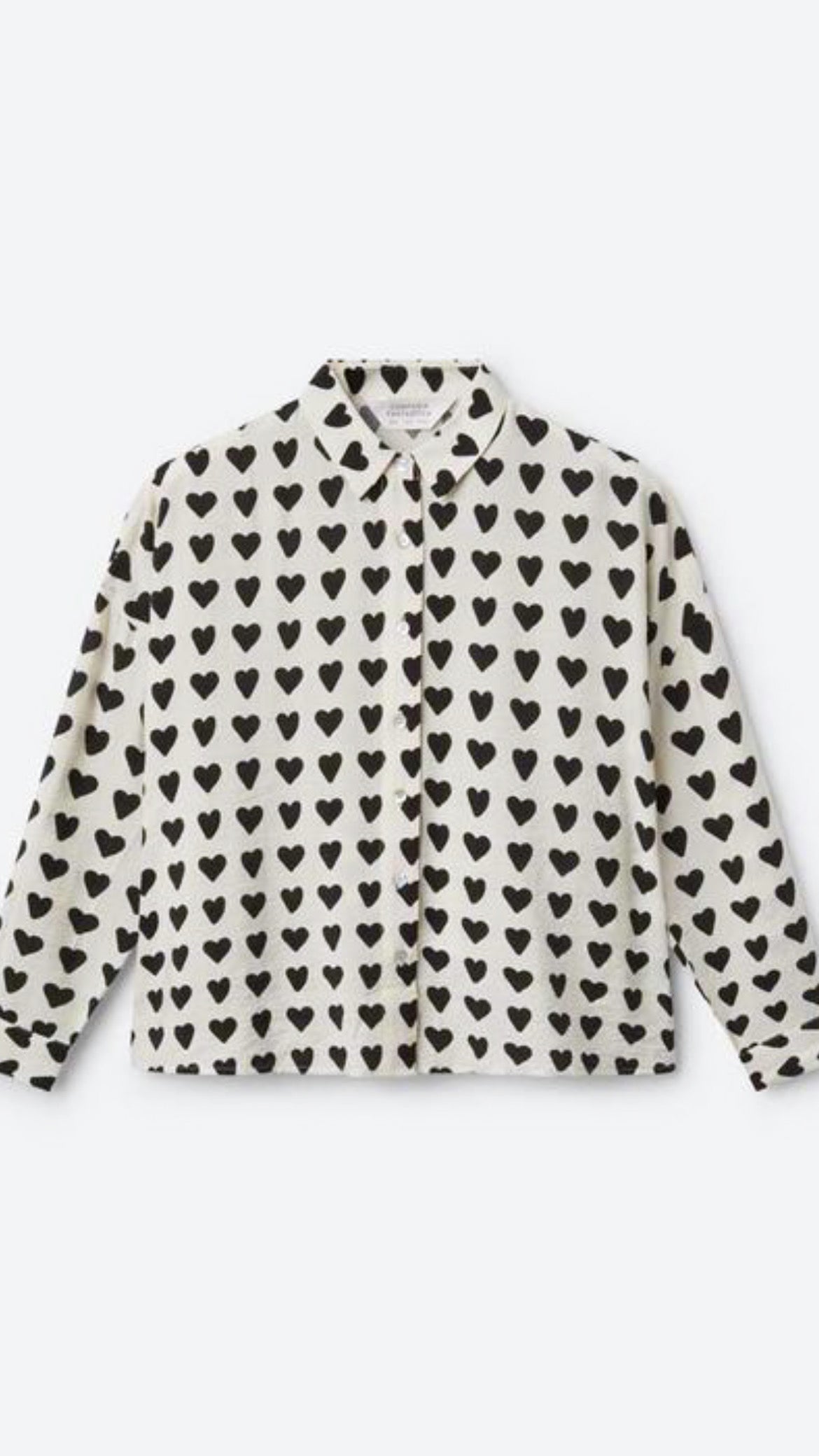 Camisa fluida estampada de corazones