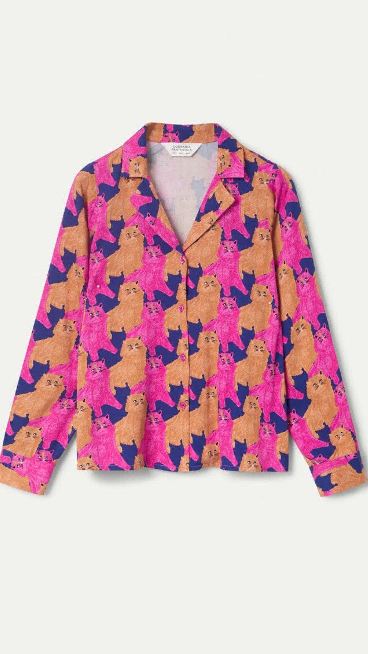 Camisa con estampado de gatos