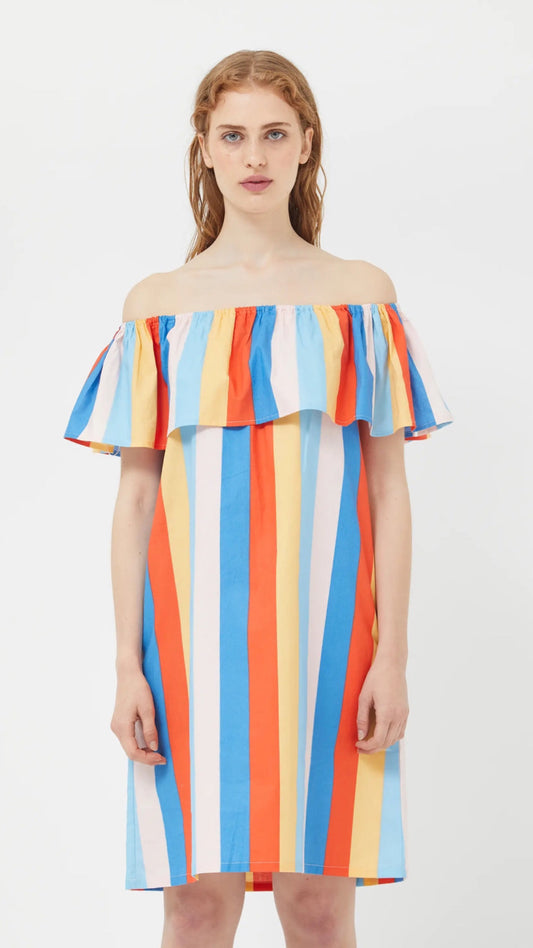 Vestido corto de rayas Beach Stripes